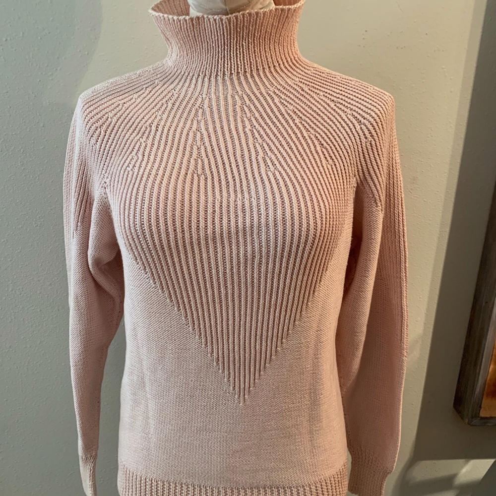 Cozy Dusty Pink Ribbed Cowl Sweater